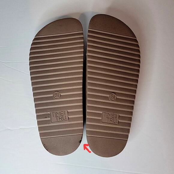 Time and Tru Metallic Pink Cork Sandals Slides Womens Size 8.5 Footbed Platform - Picture 7 of 8